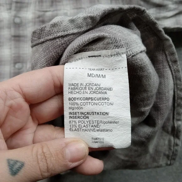 Under Armour Shirt Men Medium Plaid Flannel Button Snap Front Long Sleeve Casual - Picture 3 of 9